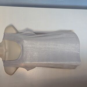 Chico's Travelers Microfiber Tank Silver Metallic NWOT Size M/8 (Chico's 1)